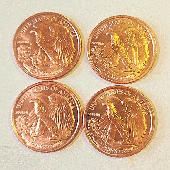 (Set of 4) copper rounds 1oz copper rounds precious Metals .999 Fine Copper - Picture 2 of 2